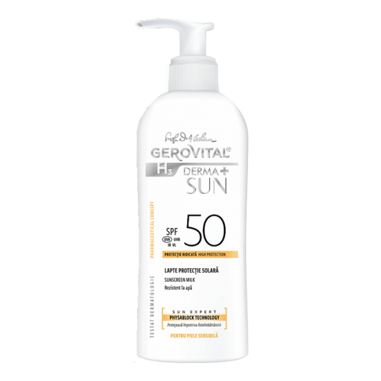 Gerovital GH3D+ Sun lapte protectie solara SPF50 150ml