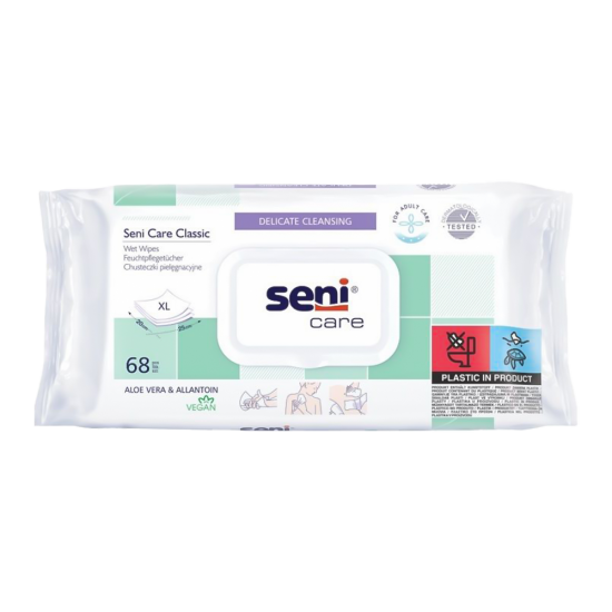 SENI Care servetele umede aloe si alantoina 68 buc