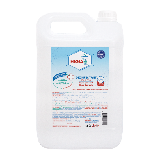 DEZINFECTANT SOLUTIE 80% ALCOOL - 5L - HIGIAnca 