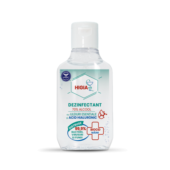 DEZINFECTANT GEL 70% ALCOOL CU U.E. SI ACID HIALURONIC 50 ml - HIGIAnca