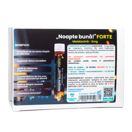Noapte bună! FORTE Melatonină x 15 monodoze