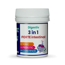 DIGESTIV 3 în 1 FORTE INTESTINAL (tonic, prebiotic, constipatie)
