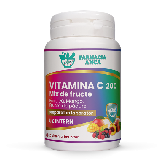 VITAMINA C 200mg MIX DE FRUCTE / 60 comprimate VITAMINA C 200mg MIX DE FRUCTE / 60 comprimate